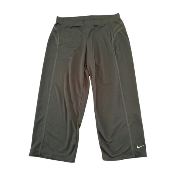 Nike NWT Dri-Fit Navy Blue Wide Leg Cropped Workout Pants Capri Y2K Size Small - Picture 1 of 12